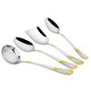 4 Pieces Stainless Steel Golden Serving Spoons Set for Dining Table/Kitchen, 1.8 Mm Heavy Gauge
