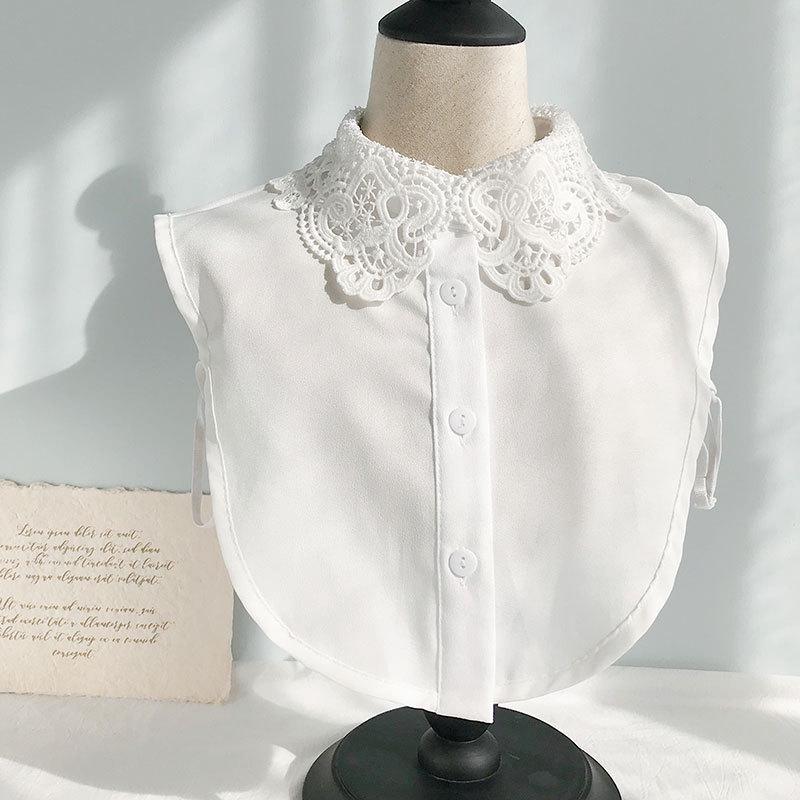 Women's Versatile White Lace Fake Shirt Collar for Spring and Autumn