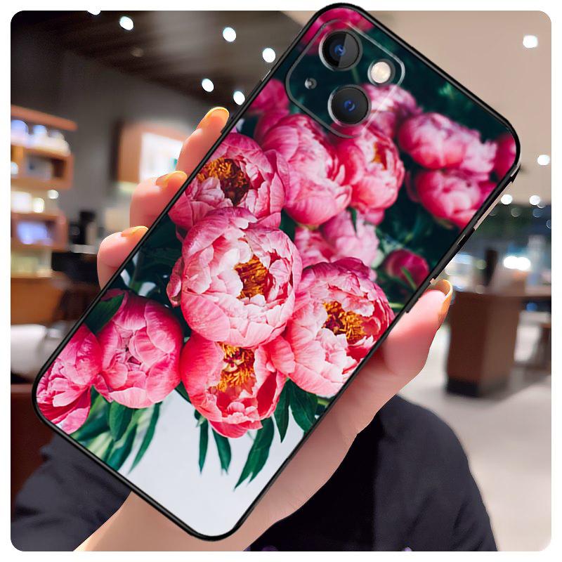 Элегантный чехол с цветком пиона розово-фиолетового цвета для iPhone 17 Pro Max 15 14 13 11 12 16 Pro Max mini 15 16 Plus 16e 17 Air Чехол для телефона