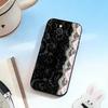 Элегантный черный дизайн с кружевным принтом Чехол для телефона Для iPhone 17,16,15,14,13,12,11 Plus,Pro Max,XS,Мягкий силиконовый черный чехол