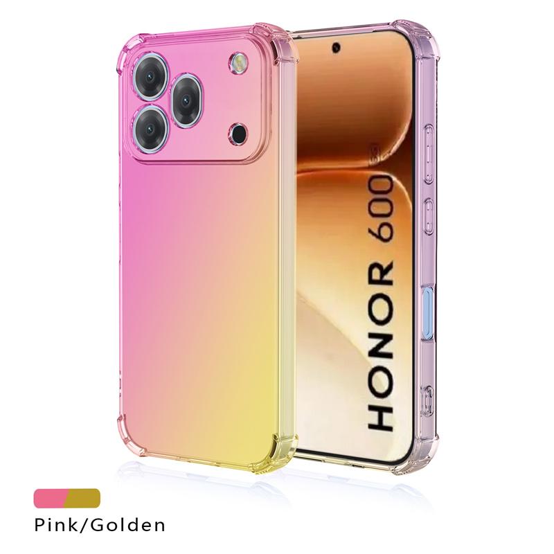 Ударопрочный градиентный чехол из ТПУ с усиленными углами для Honor 600 Pro 600 Lite 600e Защитная прозрачная крышка Fundas Coque Capa