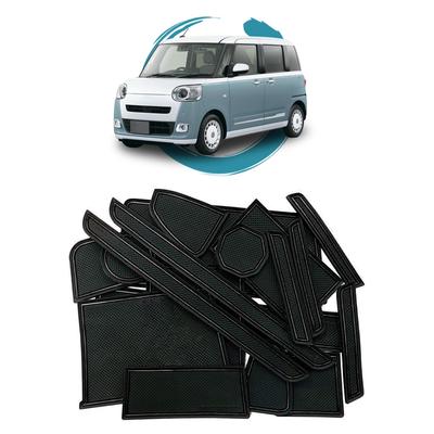 Ruiya Индивидуальный набор резиновых ковриков в карманы дверей для Daihatsu Move Canvas 2022 года, резиновые и 17- peças (LA850S/LA860S) - Противоскользящие коврики,