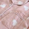 Women's Long Sleeve Cotton Pajamas - Heart Pattern, Double Layer Gauze, Sweet & Cozy Homewear Set for Spring/Autumn