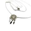 [P8108] - Silver 'Boho' Steel Necklace (dreamcatcher) - 12x12 Mm