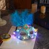 Rhinestone LED Glowing Mask Plastic Venice Masquerade Mask Creative Feather Mask  Halloween