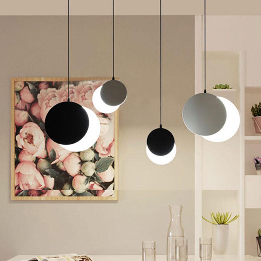 Современные светодиодные подвесные светильники Moon Shadow для прикроватного столика, обеденной зоны, кухни, подвесные светильники для спальни, маленькая люстра на тумбочке