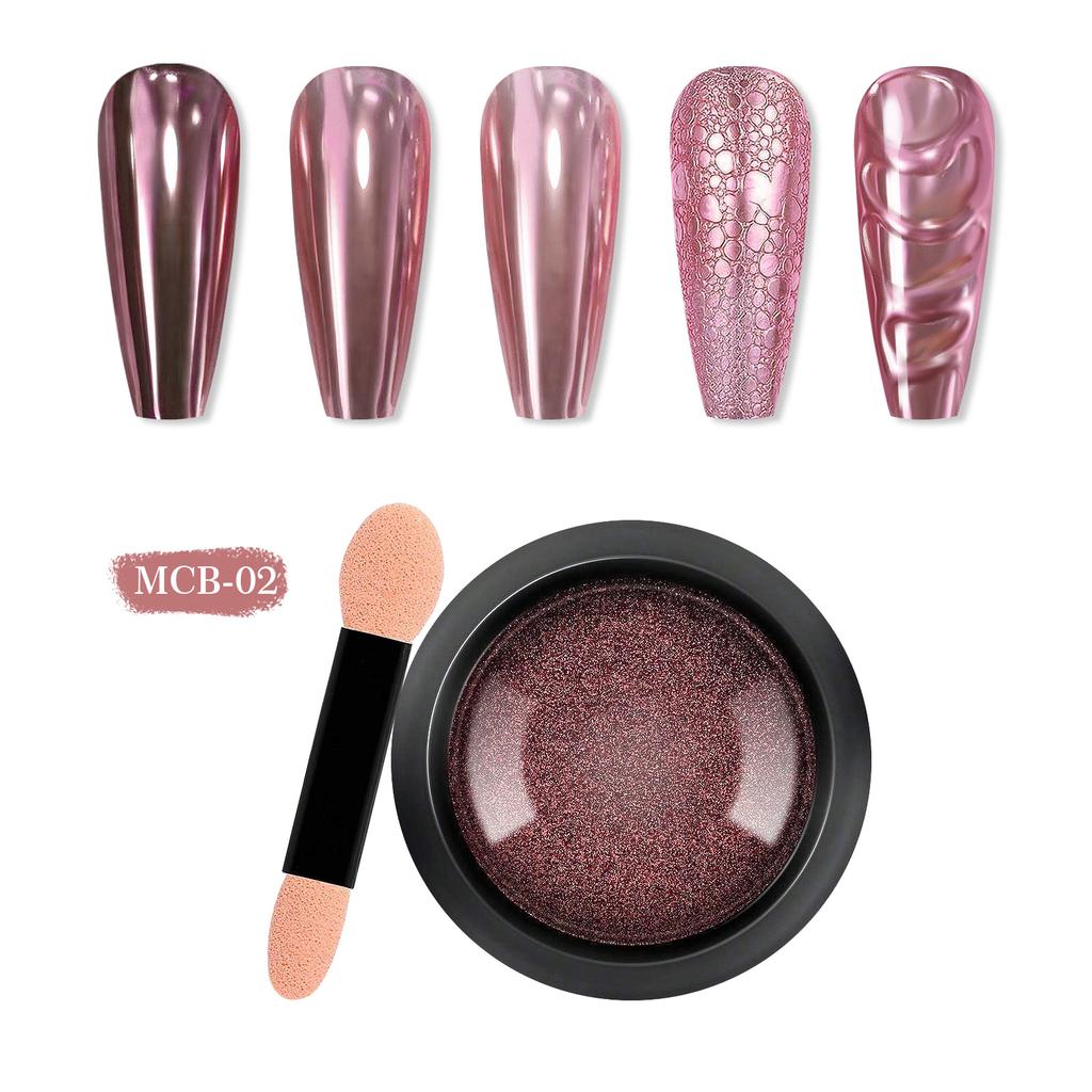 Титановая пудра для дизайна ногтей, Зеркальная мука, сплошной цвет, гальваническое покрытие, волшебная зеркальная пудра, набор блесток для дизайна ногтей Mcb