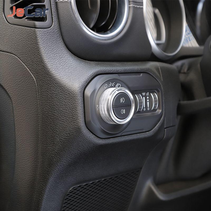 Aluminum Alloy Button Switch Ring Lamp Switch Button Decoration Cover For Jeep Wrangler JL JT Gladiator 2018 UP Car