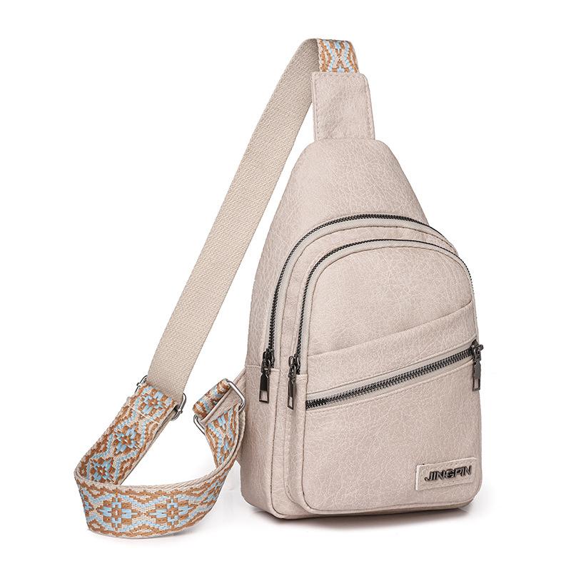 Женская кожаная нагрудная сумка, однотонная сумка через плечо, поясная сумка с цветными бретелями