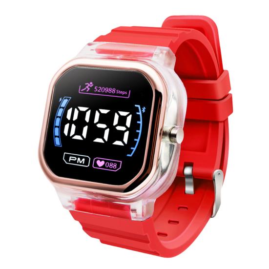 Electronic Watch Luminous Life Waterproof Square Dial Student Sports LED Digital Wrist Watch for Daily Wear