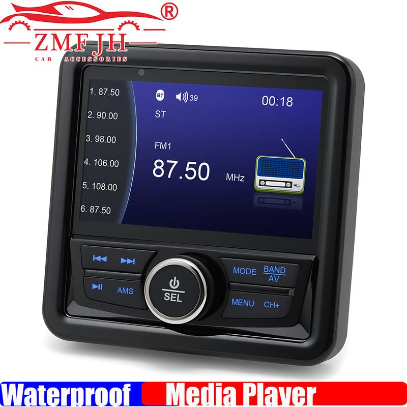 ZMFJH MP5 Цифровой медиааудиопроигрыватель Совместимый с Bluetooth FM AM Морское радио Стереосистема для лодки Водонепроницаемый проигрыватель Для яхты ATV UTV