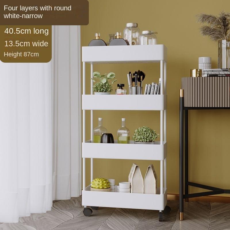 2/3/4-слойная стойка для хранения с узкими зазорами, полки для кухни, ванной комнаты, органайзер, мобильная тонкая тележка для хранения с колесной тележкой, экономия места