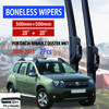 For Dacia Renault Duster MK1  2009-2013 Car Windshield Wiper U-type Soft Rubber Frameless Bracketless Car Wipers 20"+20"