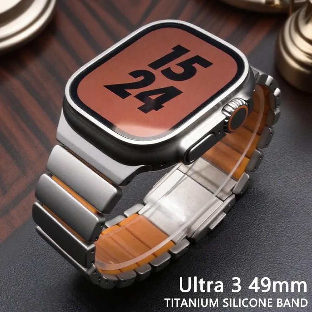 Титановый фторкаучуковый ремешок для Apple Watch Ultra 3 2 49 мм 46 мм 45 44 мм Магнитный ремешок для Iwatch 11 10 9 8 7 SE Роскошный ремешок для часов