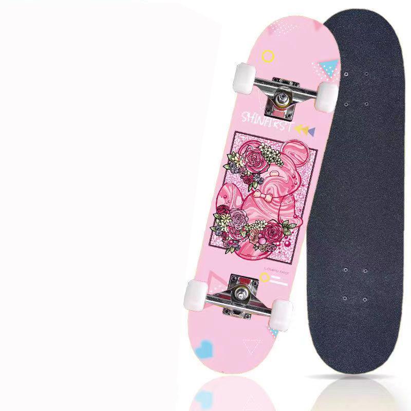 Pro Skateboard: Beginner-Ready Maple Longboard with Double Kick Deck for Adults & Kids