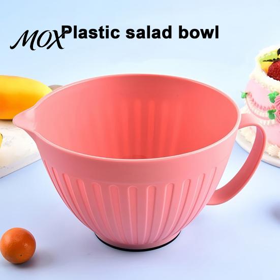 Non-slip Base Prep Bowl for Kitchen Batter with Pour Spout And Handle, Large Plastic Mixing Lightweight Daily Use Non-Slip Base, Baking, Cooking,