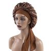 Satin Nightcap with Wide Elastic and Long Tail - Extra Large Women's Ribbon Shower Hat