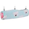 Small Pet Tunnel Cotton Nest Plush Soft Hamster Hanging Channel House(Green Little Bear)M