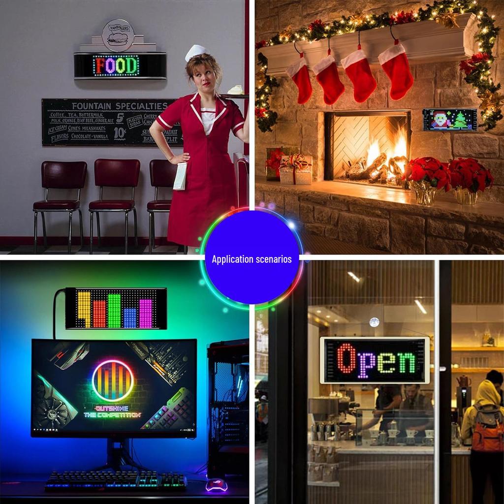 Светодиодная кепка с Bluetooth-дисплеем: Гибкий полноцветный бегущий экран 16x32 с функцией субтитров