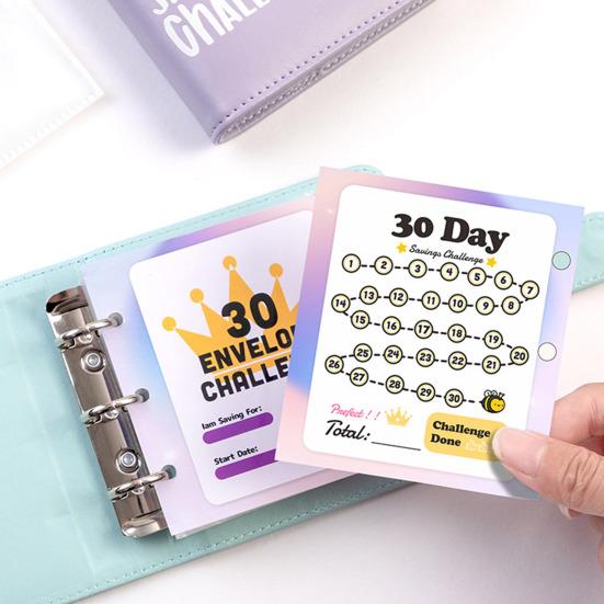 Папка для денег для экономии денег 30 конвертов, бюджетная книга для экономии денег, органайзер для денег из искусственной кожи для дома, школы, путешествий