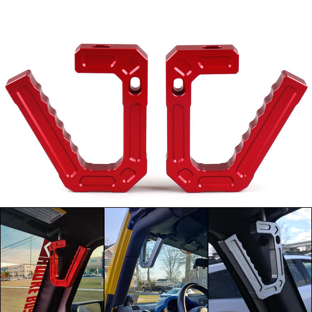 Aluminum Car Front Grab Handles Grip Bar for Jeep JK Wrangler 07-18 Sport Sahara Rubicon 2/4 Door (Pair)