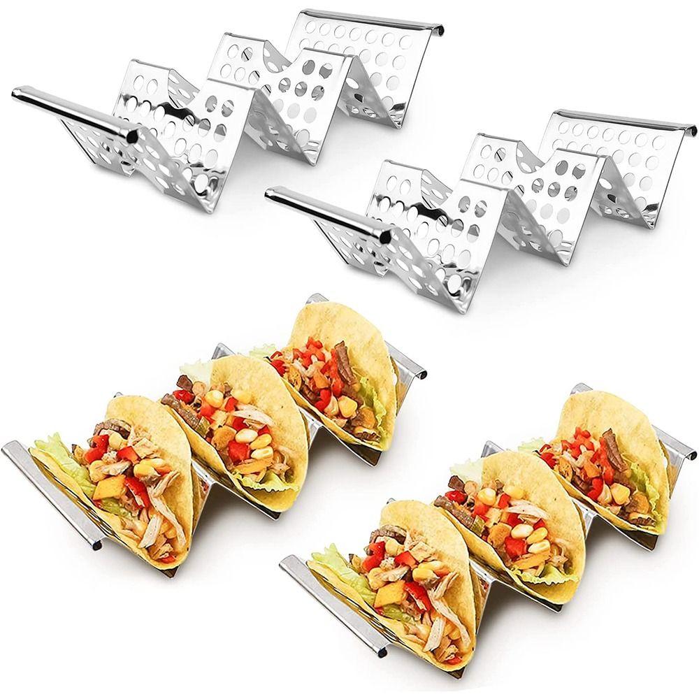 Easy-Access Handle Convenient Wave Shaped Tray Plate Taco Holder Kitchen Tools Taco Shell Stand