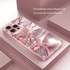 3D Узор Водяная Рябь Розовый Металлик Стеклянный Жесткий Чехол для Телефона Для iPhone 17 16 15 14 13 12 11 Pro Max Plus 16E 17Air Чехол