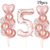 Rose Gold Foil Balloons Set Number 1 2 3 4 5 Happy Birthday Balloon 1st Birthday Party Decorations Kids Baby Shower
