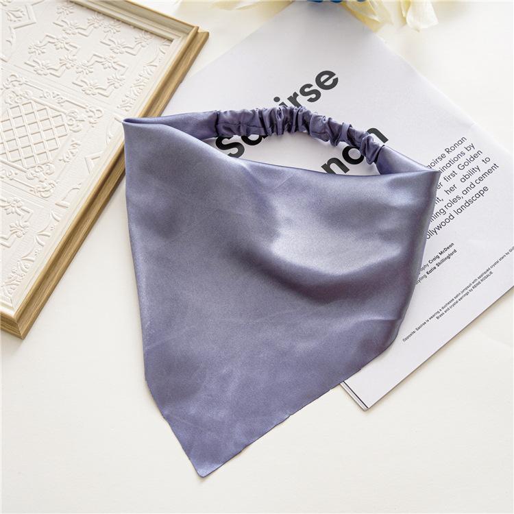 Summer Women Solid Color Head Scarf Vintage Triangle Bandanas Chiffon Elastic Hairbands Children Girl Headbands Hair Accessories