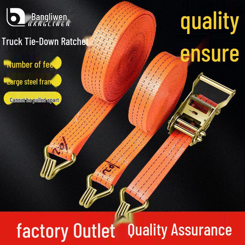 Heavy-Duty Wide & Thick Ratchet Tie-Down Straps for Cargo & Towing