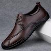 Italian Brand Men's Genuine Leather Shoes Massage Soles Commuting Daily Driving Shoes Anti Slip Men's Business Casual Shoes