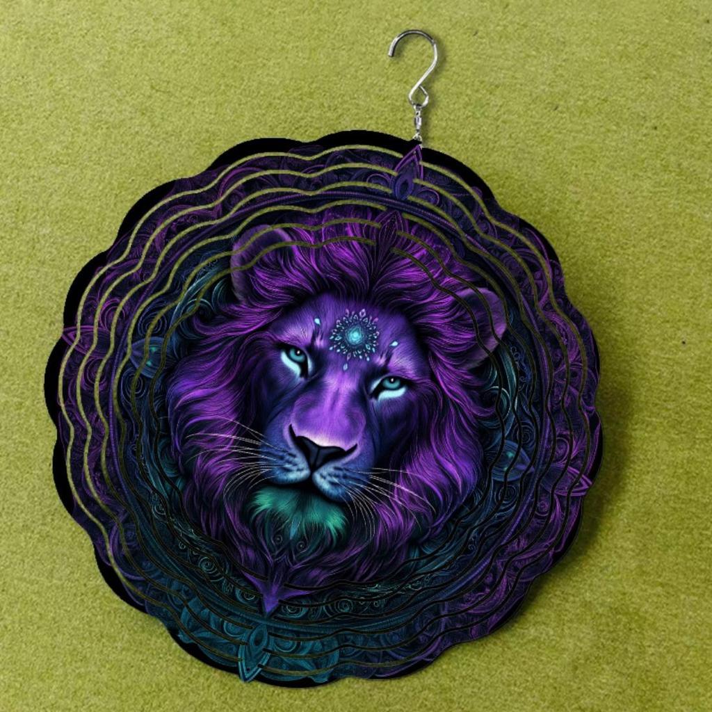 10-Inch Vibrant Animal & 2D Mandala Wind Chimes - Battery-Free, Perfect for Outdoor Decor & Holiday Gifts