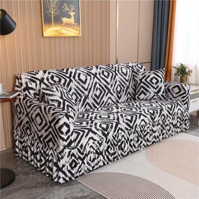 Стиль юбки, простой и современный универсальная юбка Four Seasons, чехол для дивана, эластичный универсальный нескользящий чехол для дивана