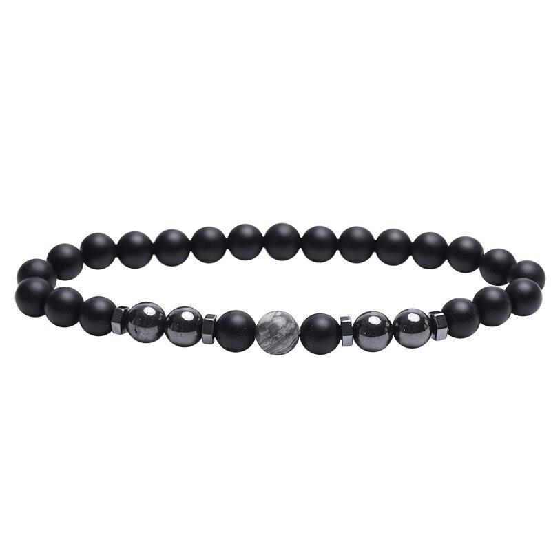 Матовый обсидиановый браслет с бусинами для мужчин и женщин, унисекс, натуральный энергетический камень, для здорового похудения, обсидиановый браслет для пар, ювелирные аксессуары, подарки