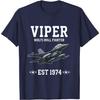 Viper Multi-Roll Fighter Jet Est 1974 Graphic Tee Short Sleeve Casual Cotton T-Shirt for Unisex