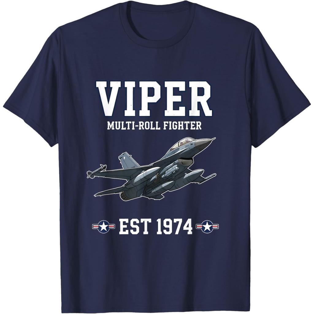 Viper Multi-Roll Fighter Jet Est 1974 Graphic Tee Short Sleeve Casual Cotton T-Shirt for Unisex