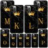Case For Apple Iphone 14 11 13 12 Pro Max Xr 7 8 +Se 2020 Xs 6 6s Plus 5 5s Black Silicone Phone Cover Gold Crown Letter Queen