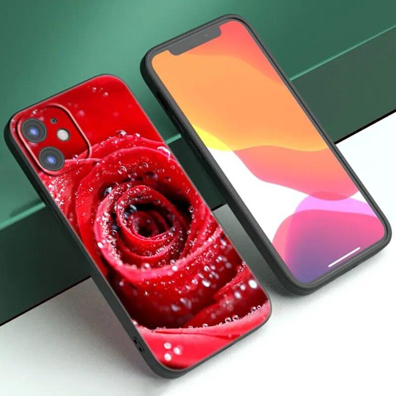Чехол для телефона с цветами красной розы для iPhone Samsung Galaxy Redmi Xiaomi Oppo OnePlus Note SA 7 8 9 10 11 12 13 14 20 21 22 23 53 54 Pro Max Plus Ultra