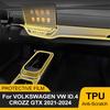 Защитная пленка TPU для центральной консоли, панели переключения передач, экрана навигации автомобиля, вырезанная по форме, для Volkswagen VW ID.4 Crozz GTX 2026-2026