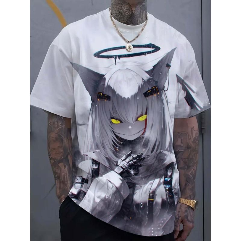 Футболка с рисунком девушки-татуировки из мультфильма, 3D-принт, мужская, большой размер, толстовка для мужчин, Bad Girl Harajuku, короткий рукав, футболка