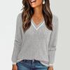 Женские свитера с длинным рукавом и V-образным вырезом, осенние мягкие легкие вязаные приталенные топы