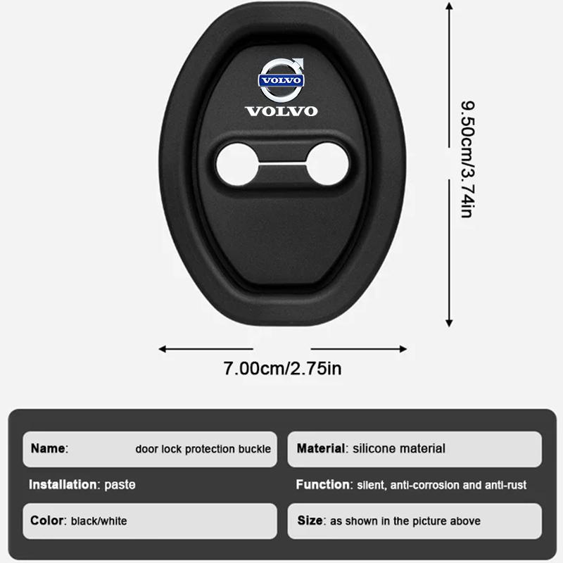 Car Door Mute Damping Cushion Silicone Door Lock Buckle Door Protective Cover For Volvo XC90 XC60 C30 T6 S60 C70 XC40 V40 XC70