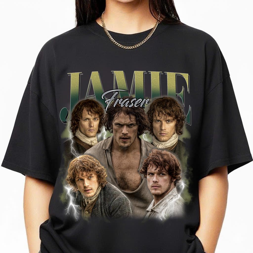 Retro Jamie Fraser TShirt Jamie Fraser hoodie Jamie Fraser sweatshirt Jamie Fraser Rock Style Bootleg Tee