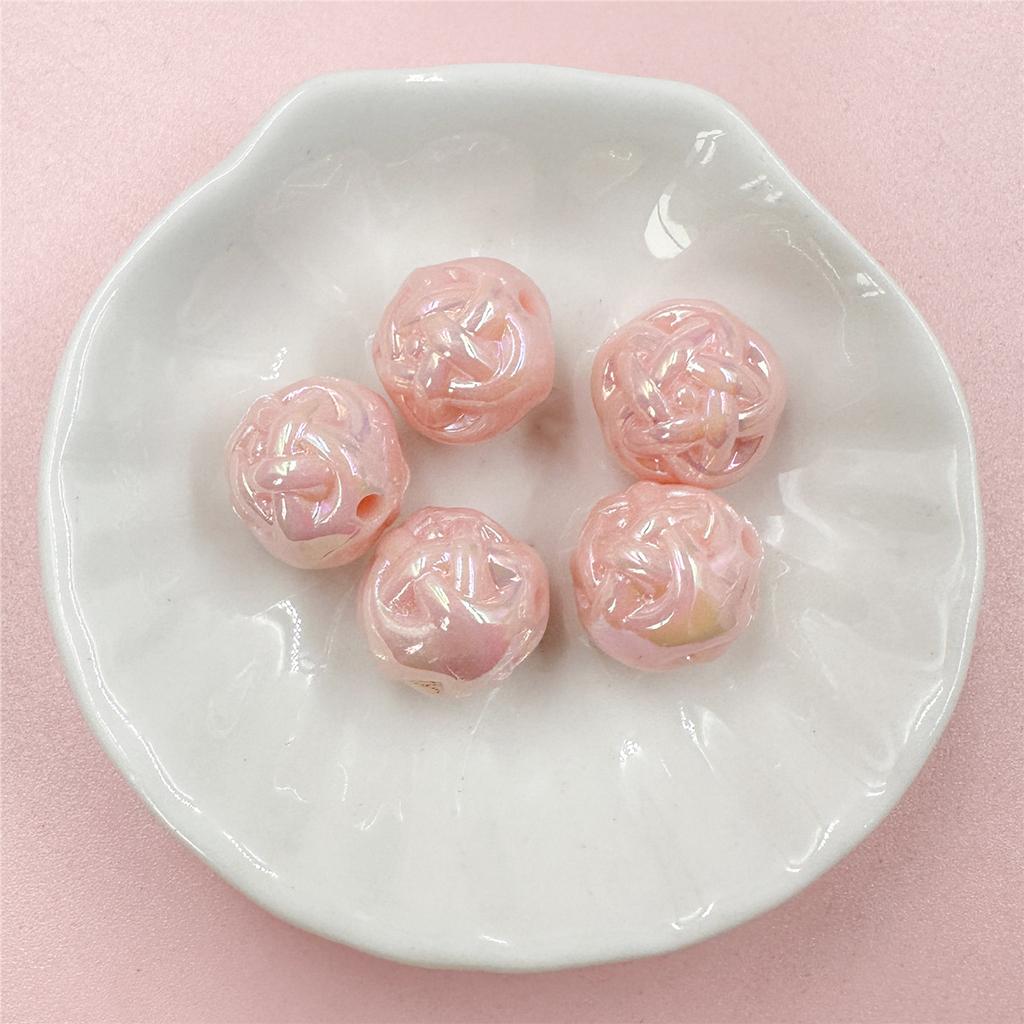 Ожерелье-браслет красочные DIY кремовая пряжа ручной работы 5 шт. цветочные шарики бусины аксессуары украшения акриловые бусины 14,8 мм