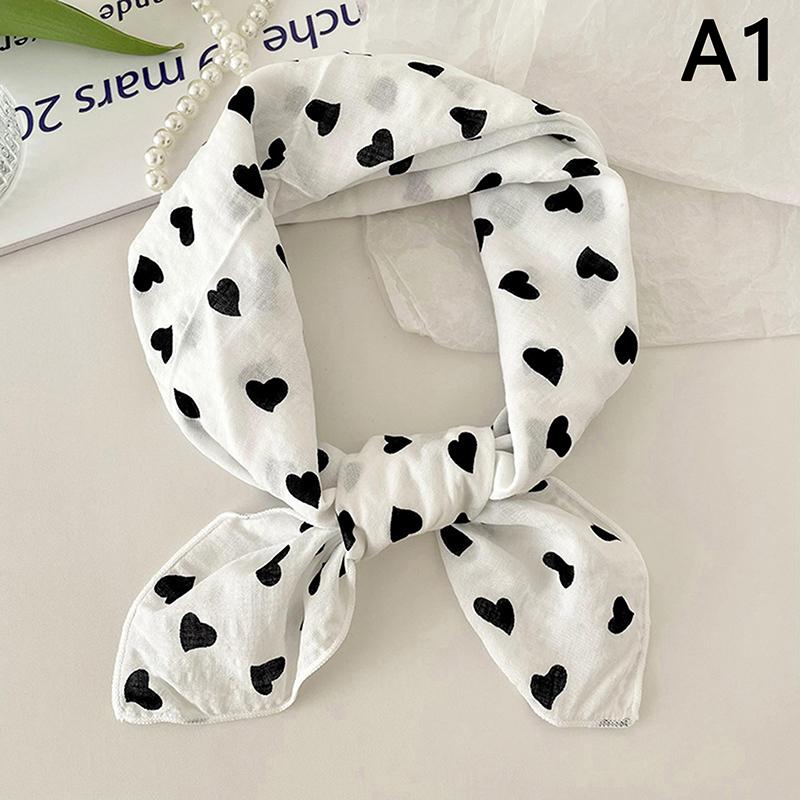 56Cm Ladies Headband Cotton Linen Square Scarf Korean College Girls Elegant Neck Scarves Sun Protection Headscarf