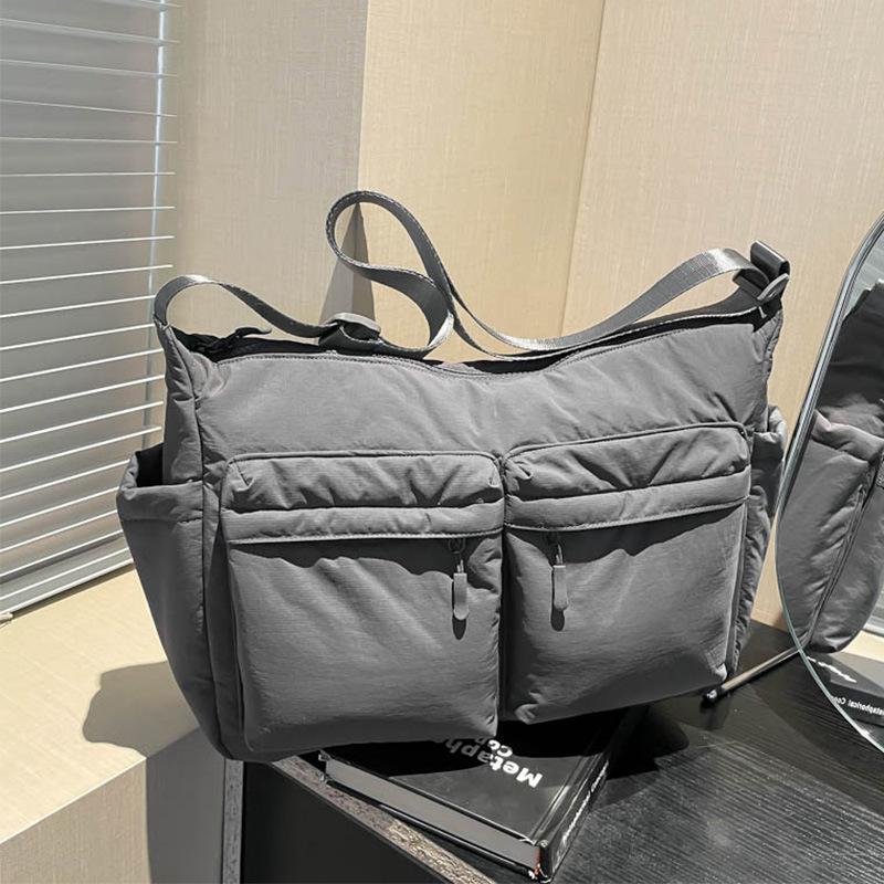 Unisex Water-Repellent Multi-Pocket Nylon Crossbody Bag