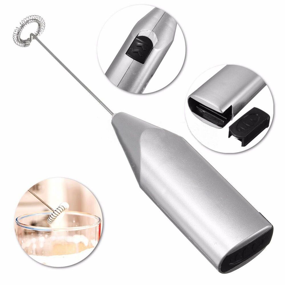 Cream Stainless Steel Foamer Egg Beater Electric Milk Frother Coffee Stirrer Cake Blender