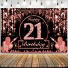Happy Birthday Party Backdrop 21th Red Glitter Black Adult Party Decoration Banner Photography Background Party Supplies
