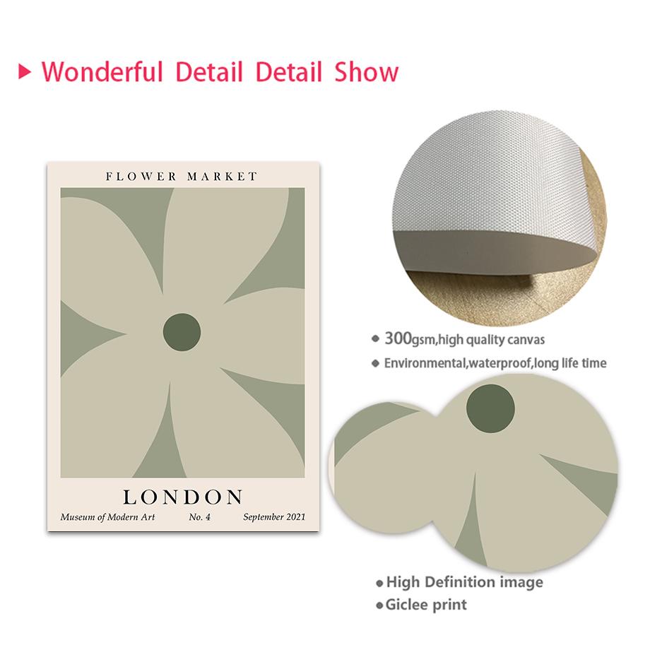 Matisse Green Leaf Coral Geometry Flower Market Posters And Prints Wall Art Canvas Painting For Living Room Decorative Pictures