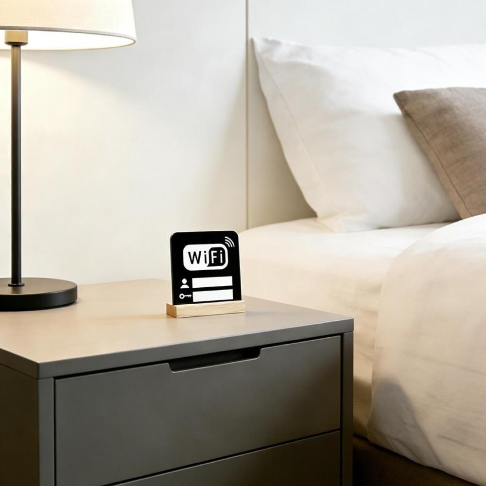Modern Style Acrylic Mirror WiFi Sign Acrylic WiFi Sign Notice Board Handwriting WiFi Password